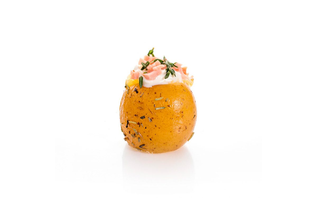 Mini Patatas Asadas con Queso Philadelphia y Bacón